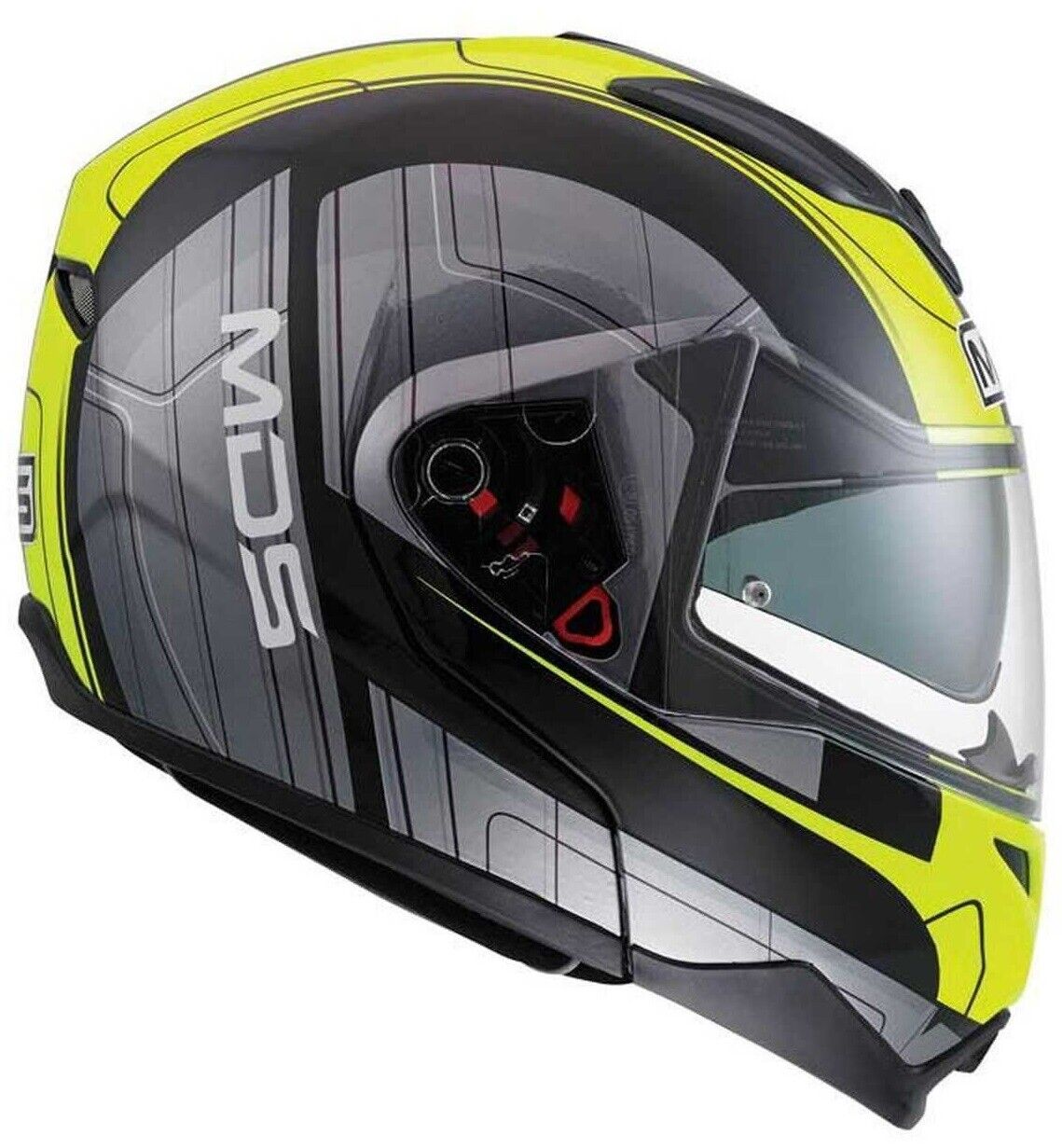 CASCO MOTO MODULARE BY AGV MDS MD200 GOREME GREY YELLOW FLUO BLACK TG XS