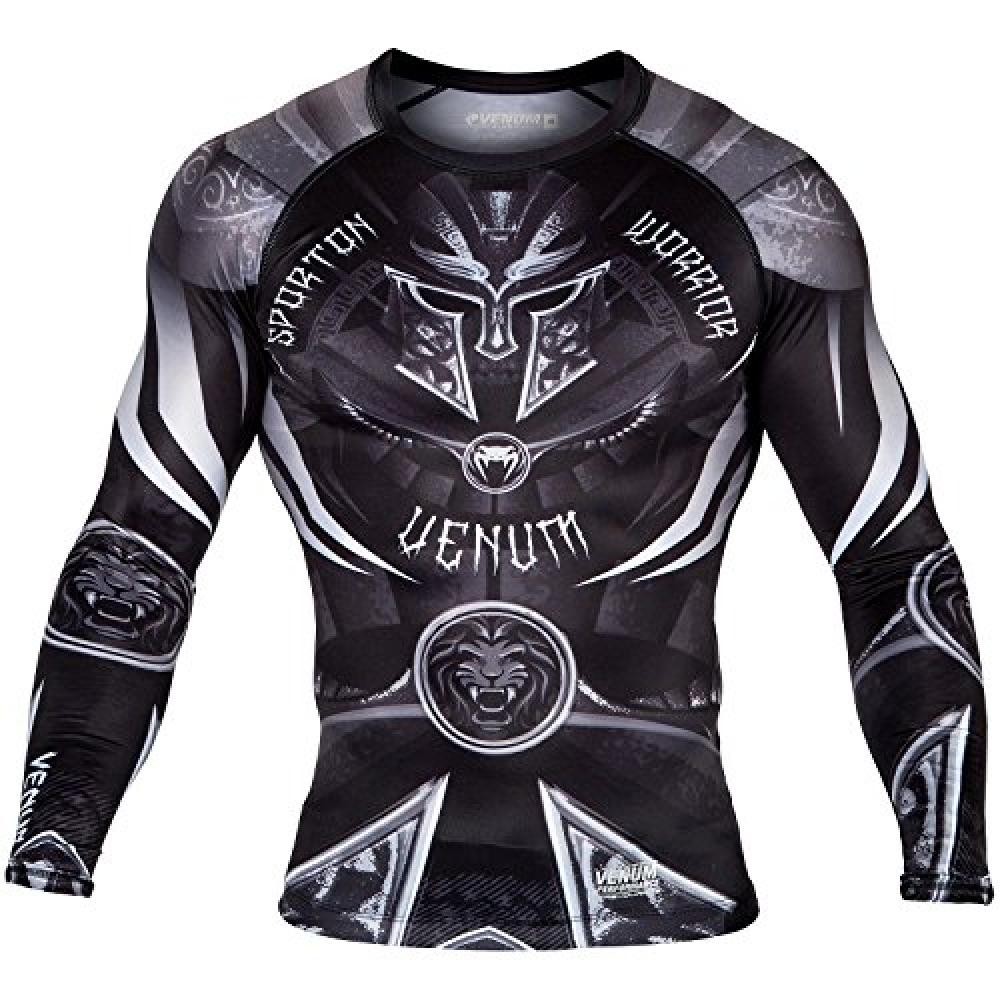 (TG. XL) VENUM Gladiator 3.0, Rashguard Maniche Lunghe Uomo, Nero/Bianco, XL - N