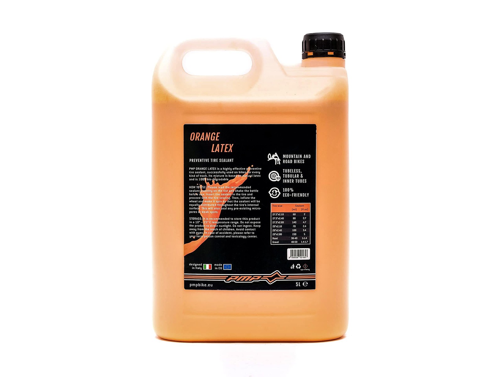 PMP Orange Latex - Lattice Liquido Sigillante Antiforatura per Coperture Tubeles