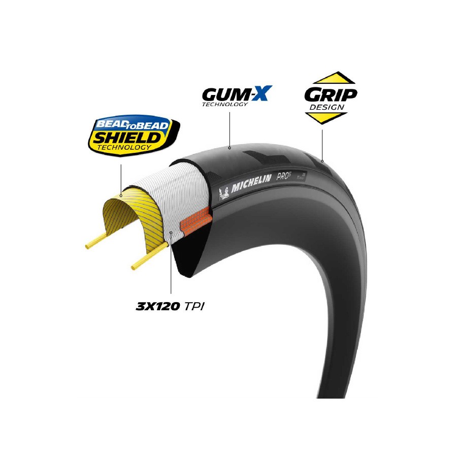 Pneumatico stradale 700x32c ts michelin pro 5 classic tlr nero/beige (32-622)