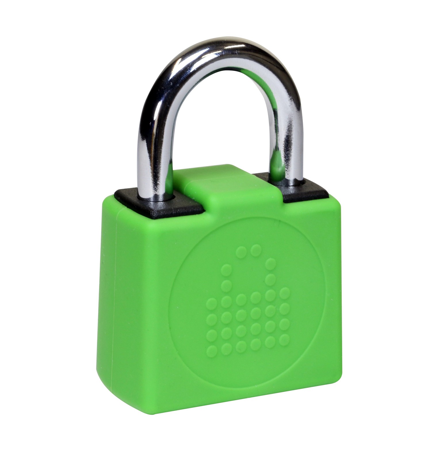 LocknCharge Resettable Keyless Silicone Covered Padlock for Carrier - Green 1012