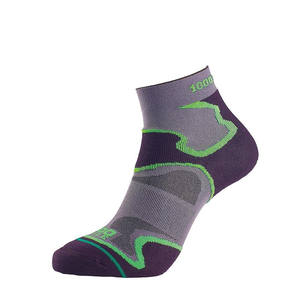 1000 Mile Fusion Sock Mens Medium Grey/Black/Green Medium Grey/Black/Green