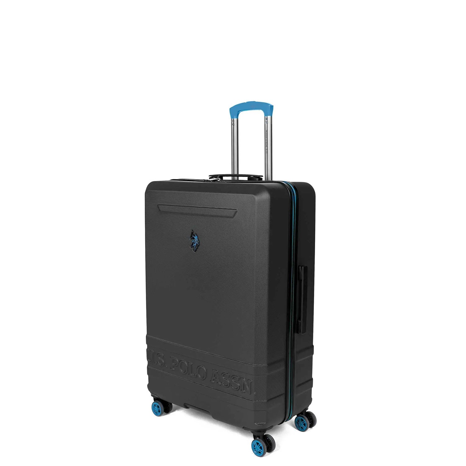 Trolley medio Us Polo Assn Nero Rigido Tsa Abs Valigia 4 ruote Viaggio 65L