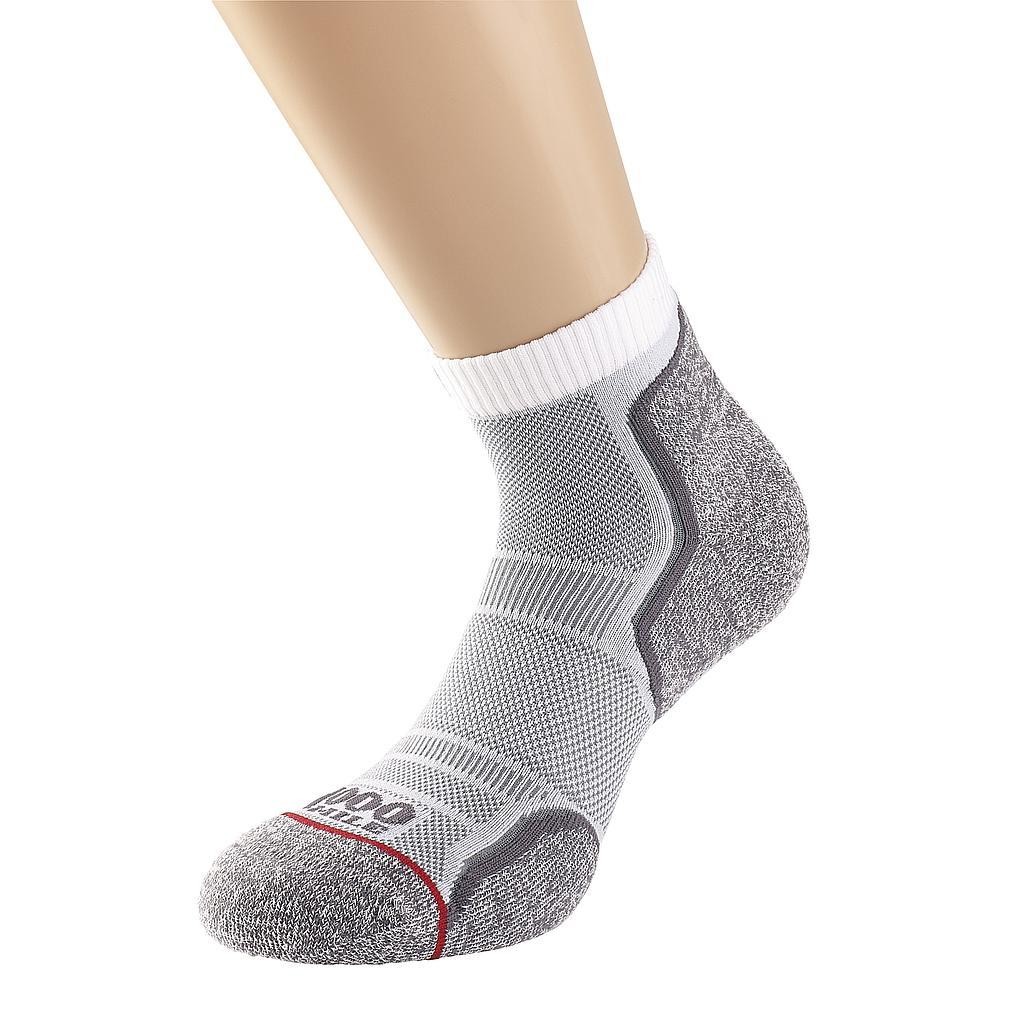 1000 Mile Run Anklet Sock Mens Medium White/Grey Medium White/Grey