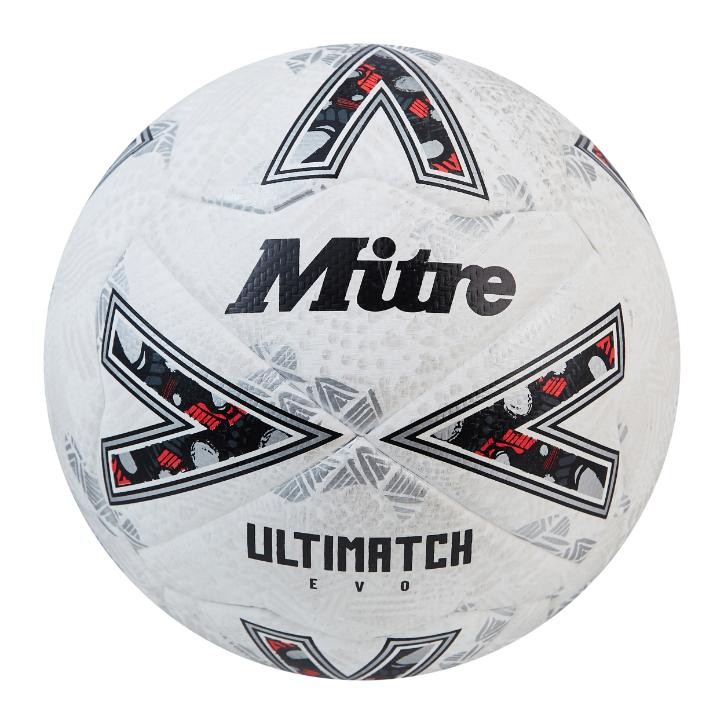 Mitre Ultimatch Evo Football 5 White/Off-White/Silver 5 White/Off-White/Silver