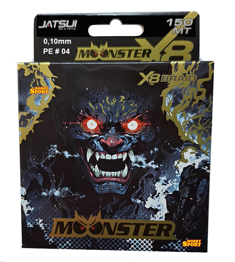 FILO TRECCIATO MOONSTER 8X JATSUI GREEN 150 MT DIAM. 0,1 MM  BRAID PER SPINNING