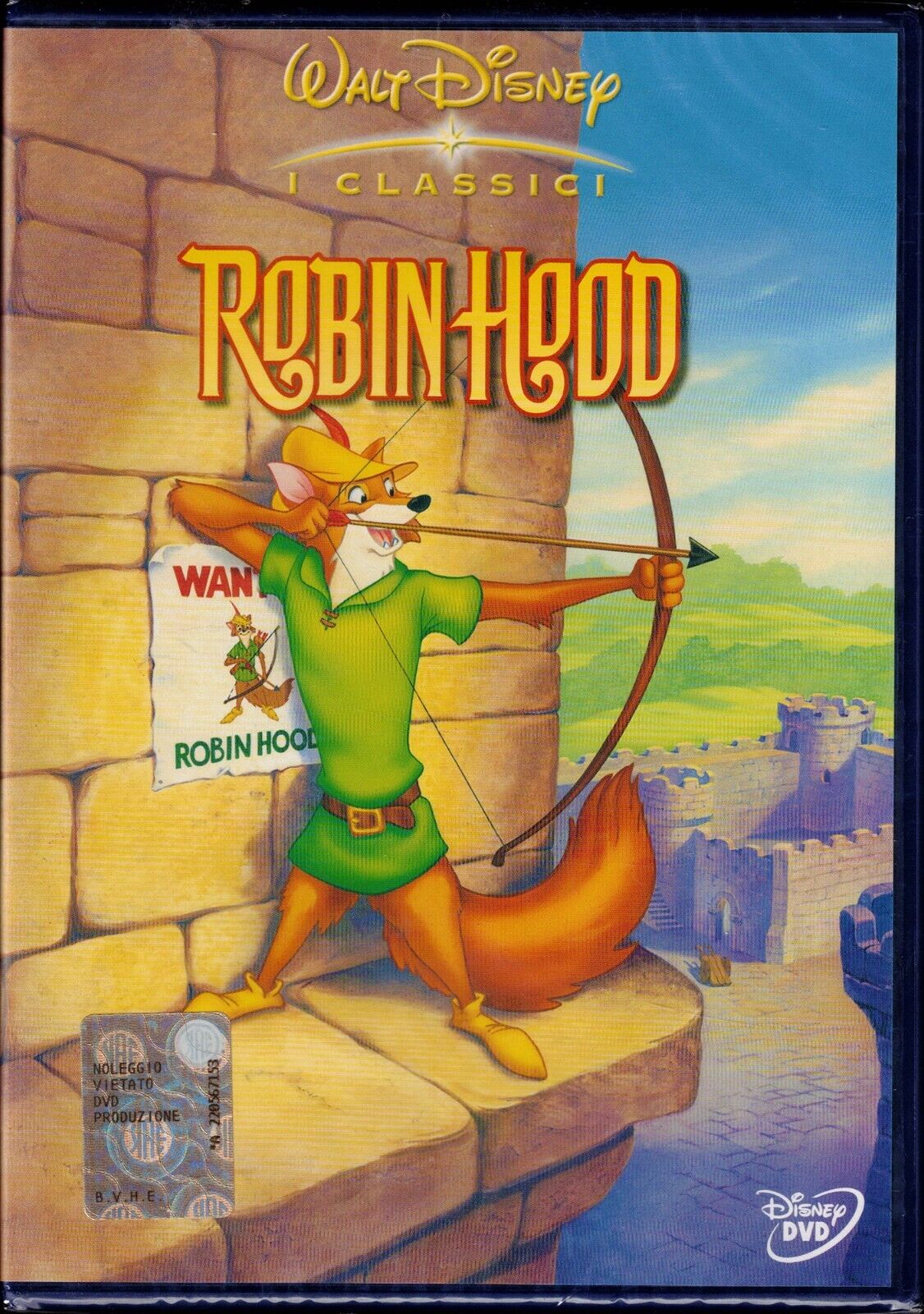 ROBIN HOOD Z3-DV0071 Dvd OLOGRAMMA RETTANGOLARE RETRO ^^^ SIGILLATO ^^^ DISNEY