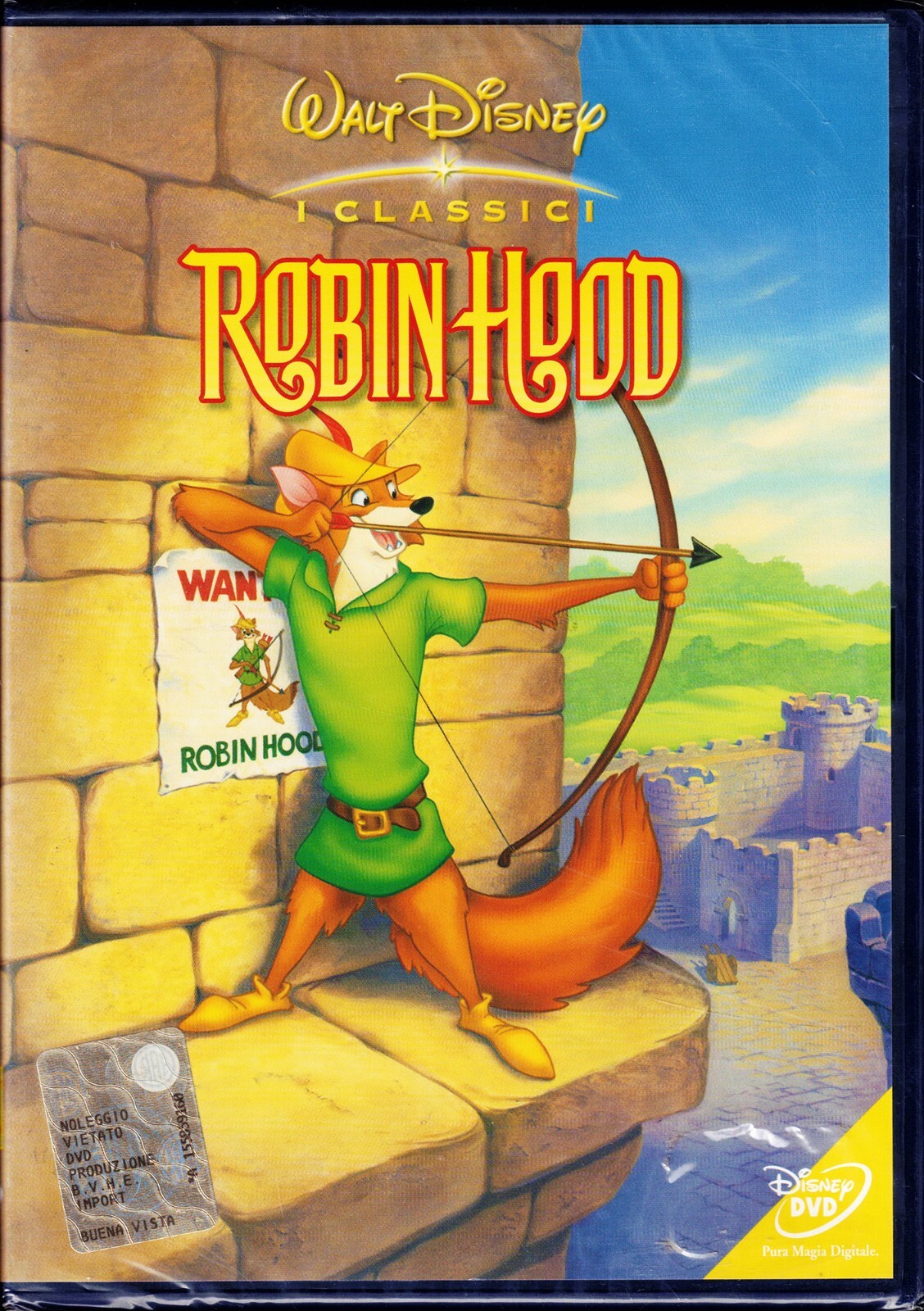 ROBIN HOOD Z3-DV0071 Dvd OLOGRAMMA TONDO TRIANGOLO GIALLO 1° DISNEY