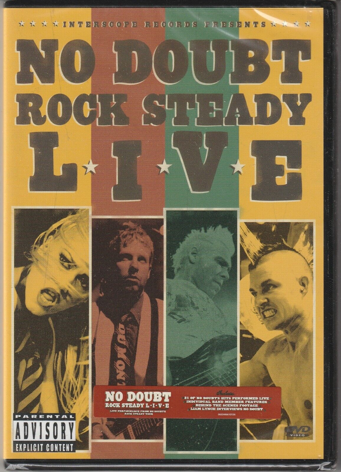 No Doubt. Rock Steady Live (2003) DVD NUOVO Sunday Morning. Don't Let Me Down.