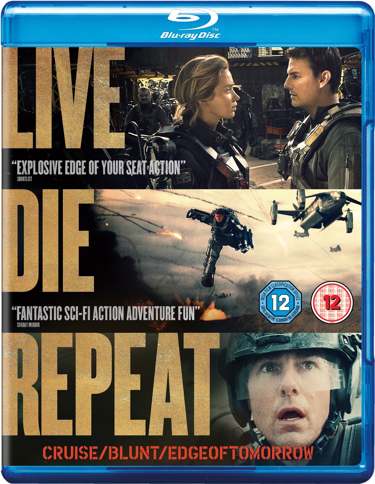 Live Die Repeat: Edge of Tomorrow (Blu-ray) Bill Paxton Brendan Gleeson Tony Way