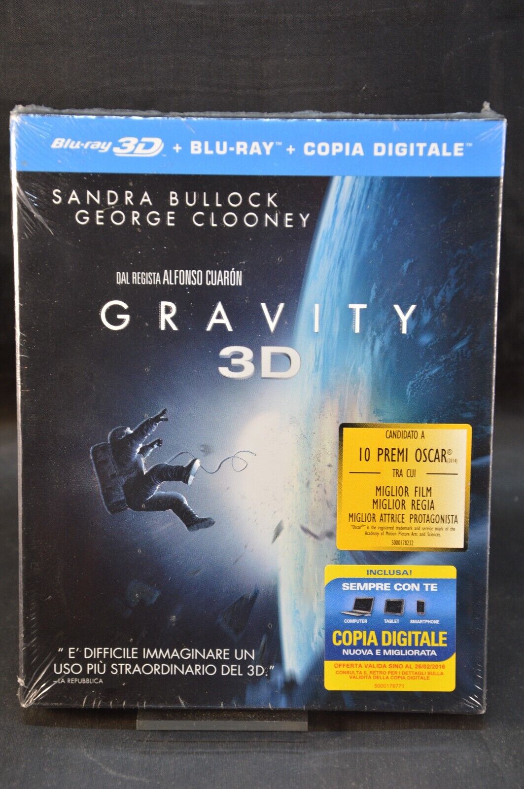 GRAVITY 3D BLU RAY 3D GEORGE CLOONEY SANDRA BULLOCK WARNER BROS