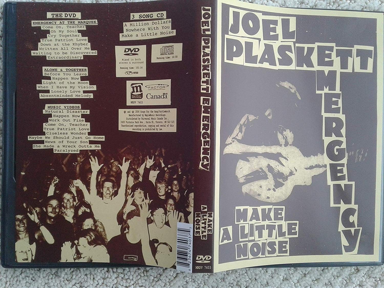 PLASKETT, JOEL EMERGENCY - MAKE A LITTLE NOISE (DVD) Joel Plaskett