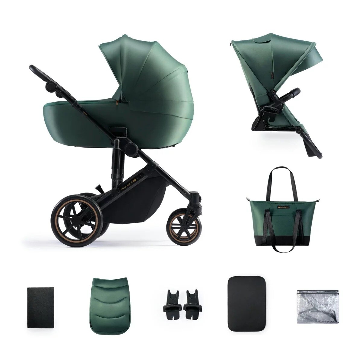 Prime 2 Stroller 2in1 Dark Green Kinderkraft KINDERKRAFT - X55939 GIODICART