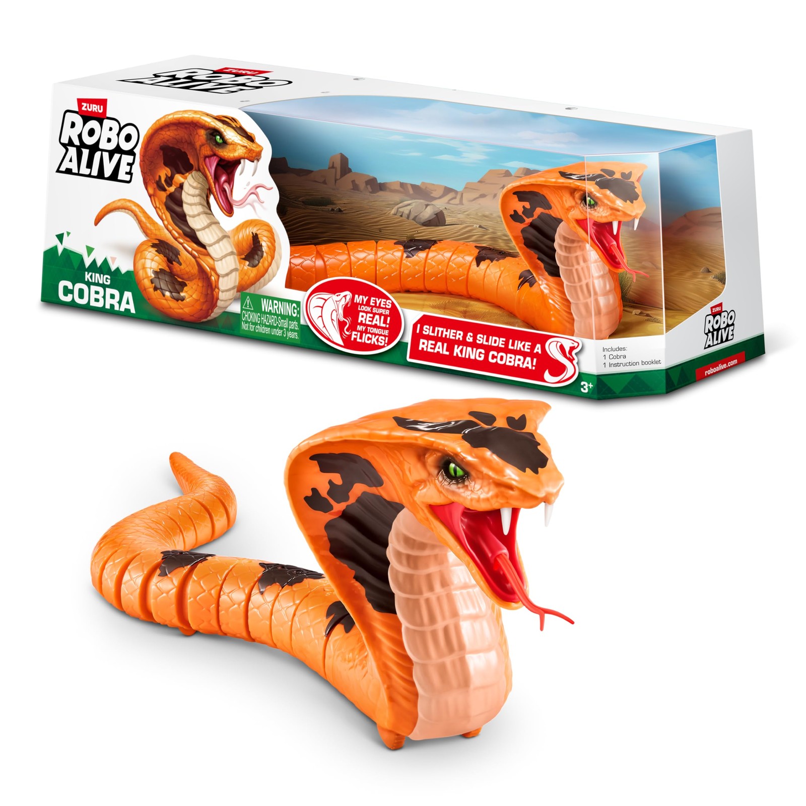 ROBO ALIVE King Cobra by ZURU, Battery-Powered Robotic Moving Snake Toy, Realist