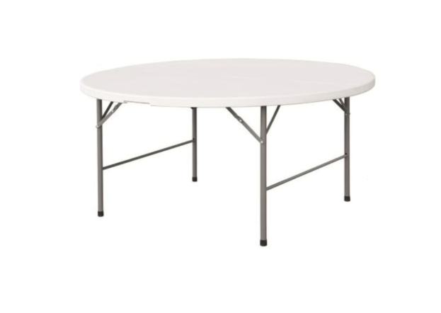 TAVOLO TONDO DA INTERNO ESTERNO CATERING POLIPROPILENE CM  Ø150x74h BIANCO 499v