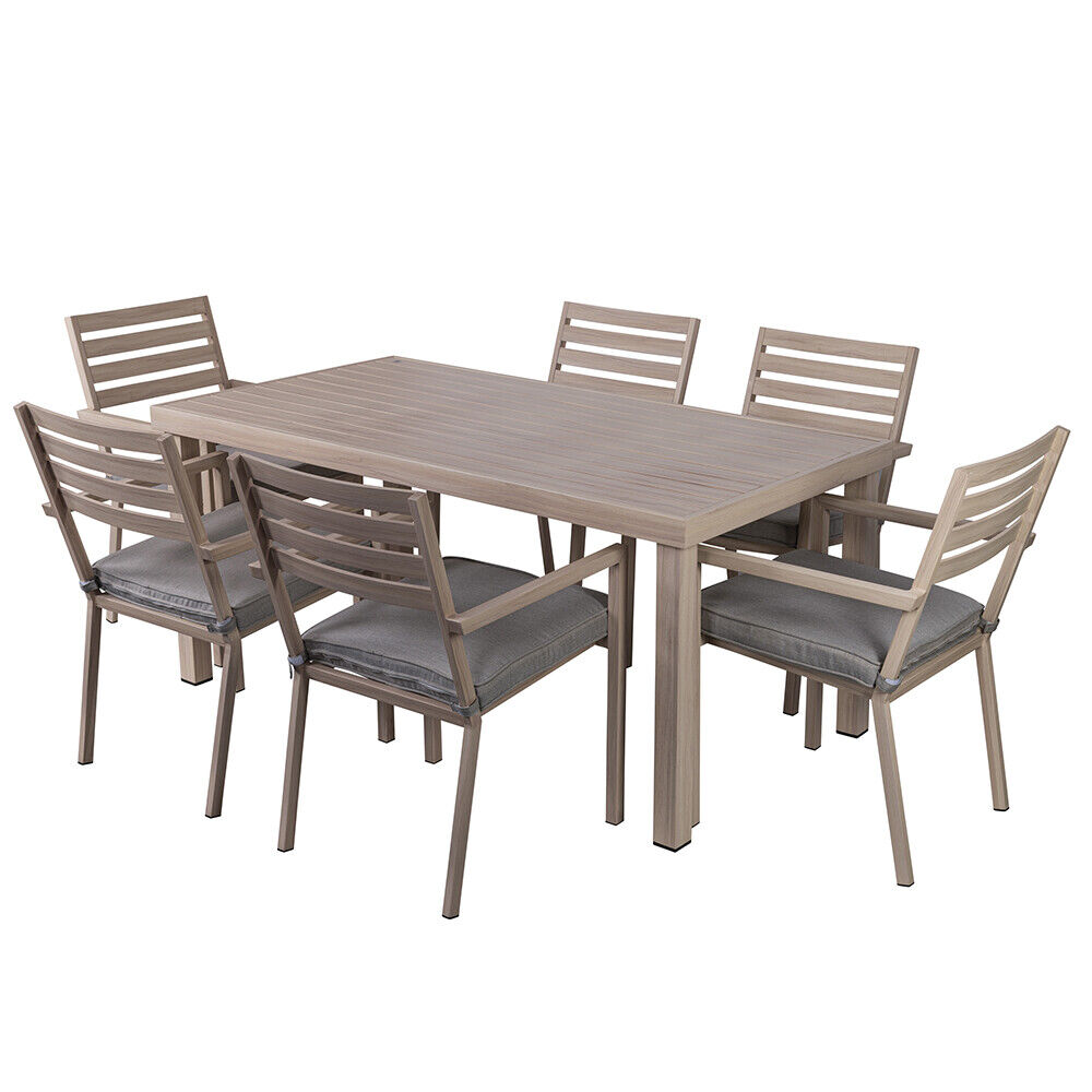 Galileo Tavolo da Giardino Set 7 Pezzi Tavolo + 6 Sedie in Alluminio Ibiza Esté