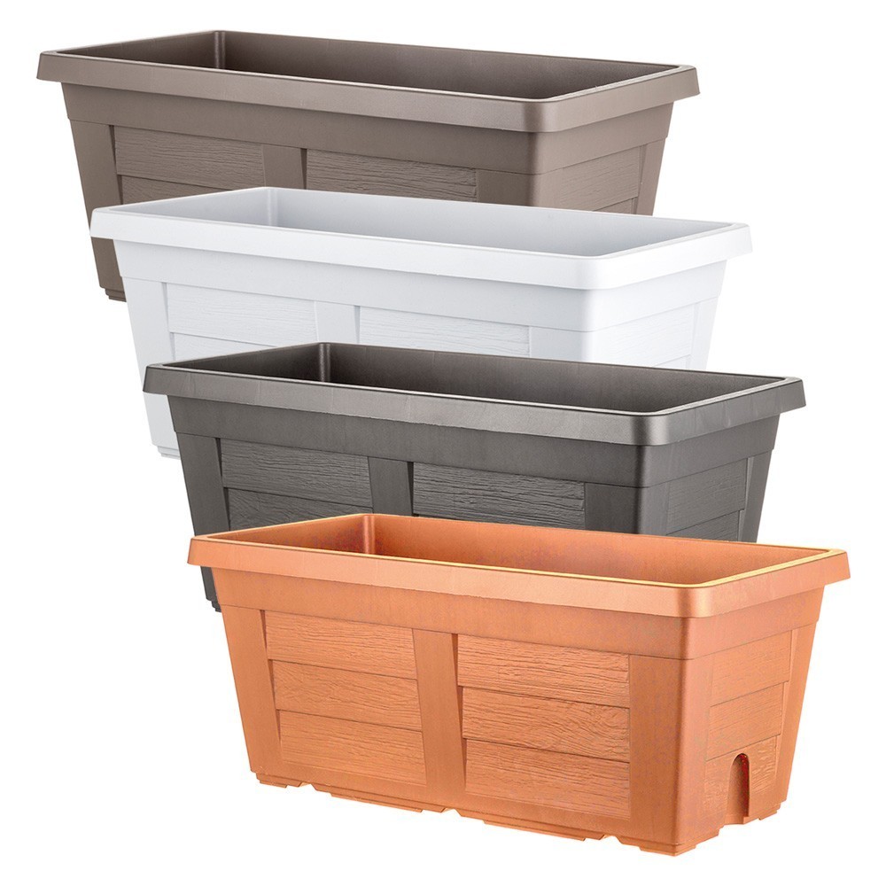 FIORIERA RETTANGOLARE cm 40 x 21,5 x 17 - cappuccino (con sottovaso)