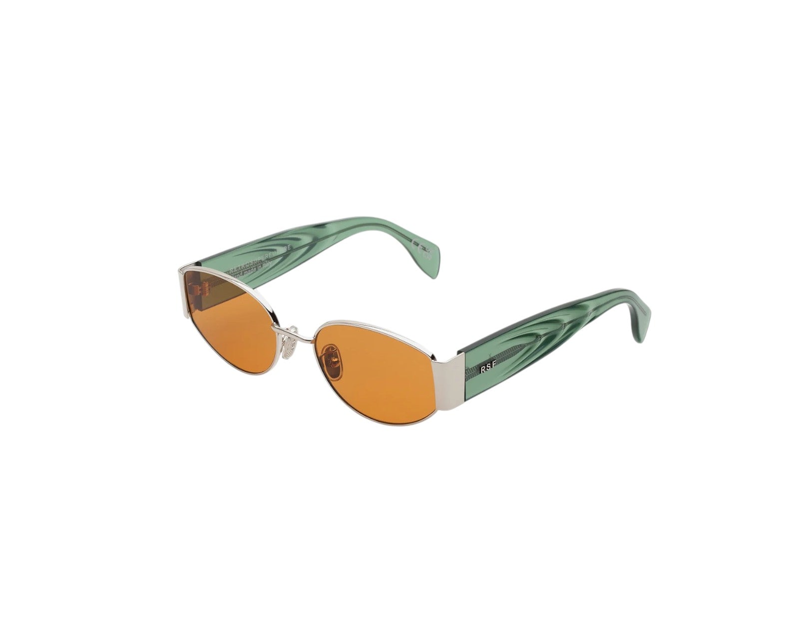 Retrosuperfuture Unisex Pt5 X Sage Occhiali Da Sole Metallo Verde Marrone Rotonda Normale