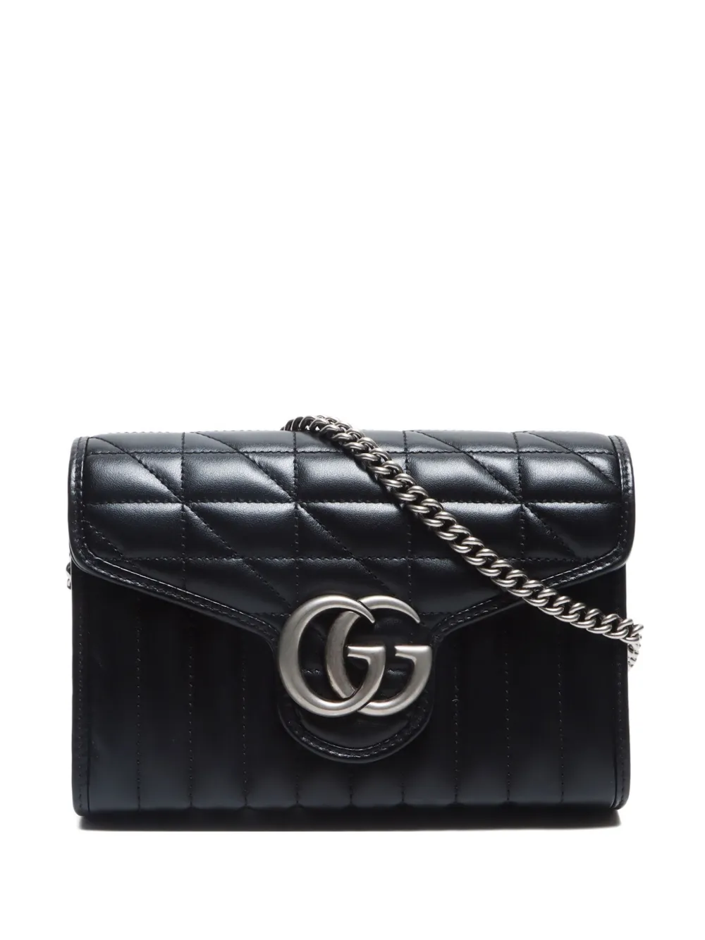 Gucci Pre-Owned 2020-2025 GG Marmont wallet on chain - Nero