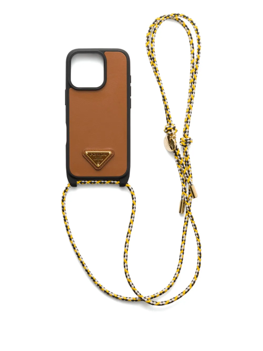 Prada leather iPhone 16 Pro Max case - Marrone