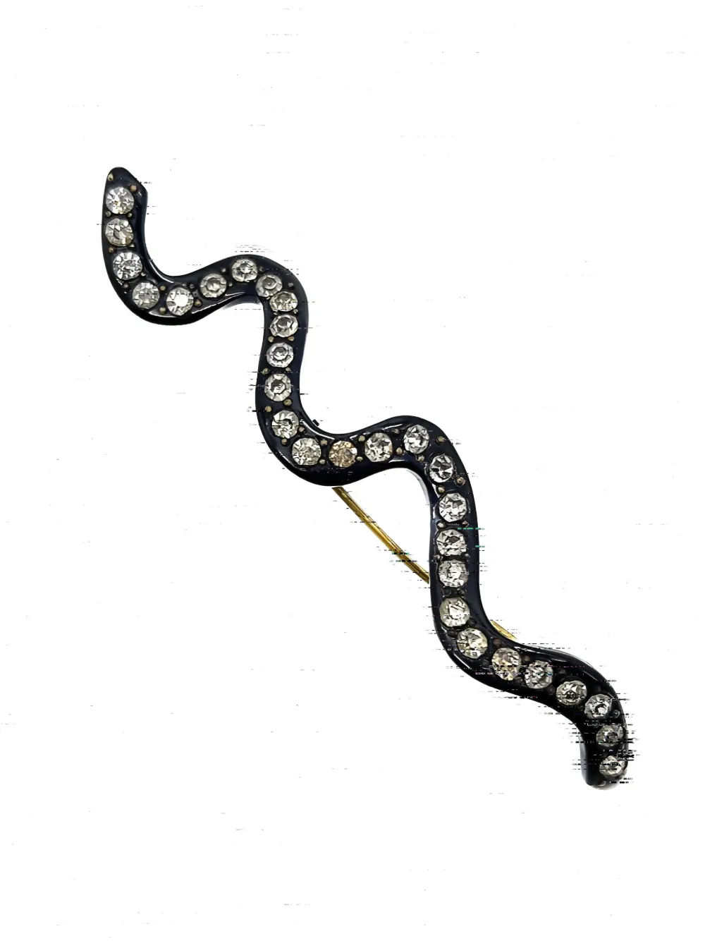 Jennifer Gibson Jewellery 1930s pre-owned Art Deco Crystal Snake brooch - Nero