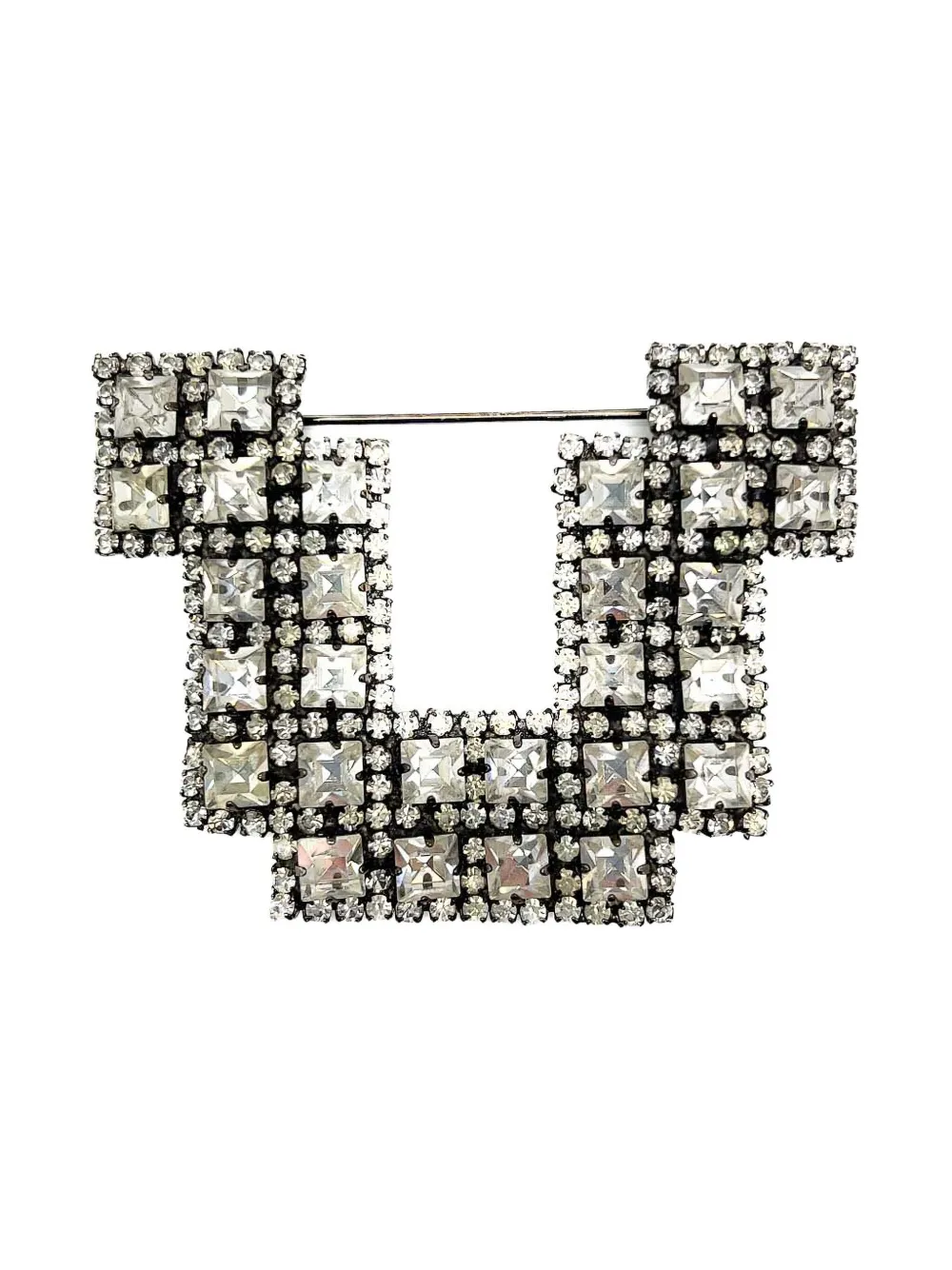 Jennifer Gibson Jewellery 1980s pre-owned Butler & Wilson Statement Art Deco Crystal brooch - Argento