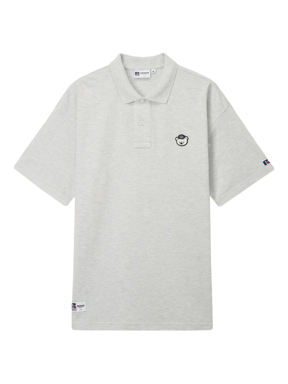 CHOCOOLATE x Russell Athletic logo-patch polo shirt - Grigio