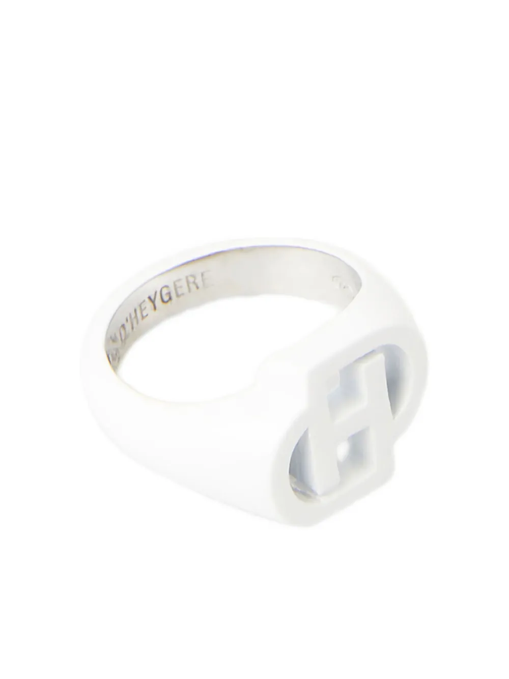 d'heygere logo signet ring - Bianco