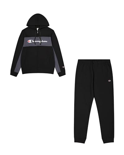 Champion Legacy-Full Zip Sweatsuit With Large Logo Tuta, Nero (Kk001), Xl Uomo