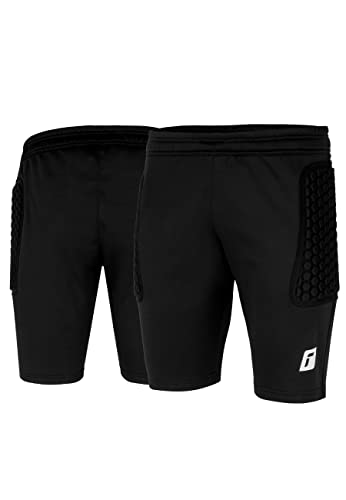 Reusch Pantaloncini Contest Ii Advance Junior Pantaloni Da Portiere Da Calcio Imbottiti Per Bambini, Nero/Argento, 164