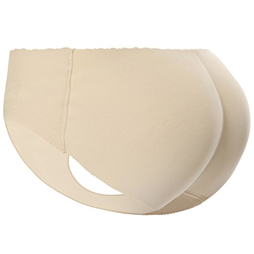 Everbellus Taspirante Dona Mutande Imbottite Slip Push Up Glutei, Beige, Medium