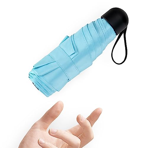 Ombrello Pieghevole Pioggia, Mini Piccolo Ombrello Anti Uv Tascabile Da Viaggio Da Sole Portatile Leggero Compatto, Ombrellino Da Borsa Ombrelli Per A