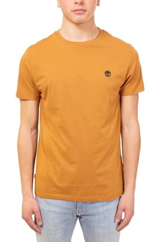 Timberland Ss Chest Tree Logo Jersey Slim Tee T-Shirt, Giallo, L Uomo