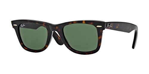 Ray-Ban Original Wayfarer Classic Occhiali Da Sole, Marrone (Tortoise Frame With Green G/15 Lenses), 54.0 Unisex-Adulto