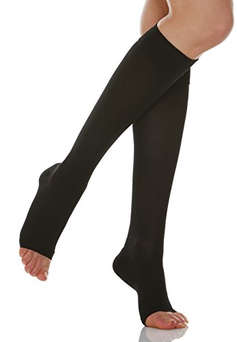 Relaxsan Basic 950A (1 Paio - Nero, Tg.5) Gambaletti Preventivi Punta Aperta Compressione Graduata 280 Den