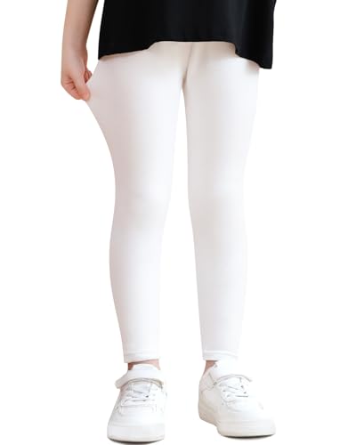 Adorel Leggings Lungo Pantaloni Cotone Bambina Bianco 9-10 Anni (Taglia Del Produttore 150)