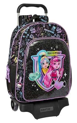 Safta With Trolley Wheels Monster High Backpack One Size