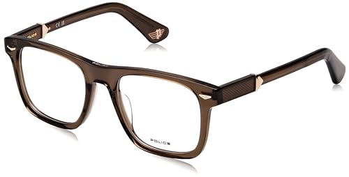 Police Eyeglass Frame Vpll72 52/20/145 Uomo Occhiali, Olive Brown Shiny