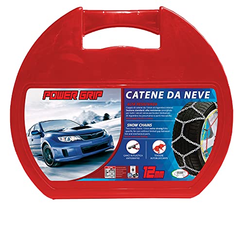 Power Grip - Catene Da Neve 12Mm | Montaggio Facile Con Tensore Auto-Bloccante | Omologate Tüv E Gs | Compatibile Con Varie Misure Di Pneumatici, 12 M