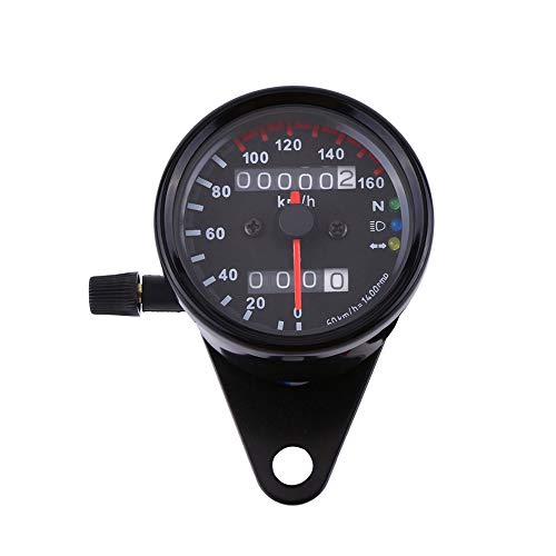 Contachilometri Moto Universale,Contachilometri Moto, 1Pc Contachilometri Moto Universale Contachilometri Segnale Doppio Display Digitale Km/H(Nero)