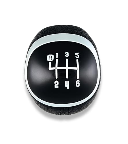 1Neismartech Pomello Leva Cambio 6 Marce Compatibile Con Fiat 500L 2012–2017 Oem 50293969 46314754 Lente Nera Argento Impugnatura Nera Foro Metallo Re