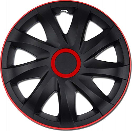Nrm Ko255 - Set Di 4 Copricerchi Kando, Colore: Nero/Rosso