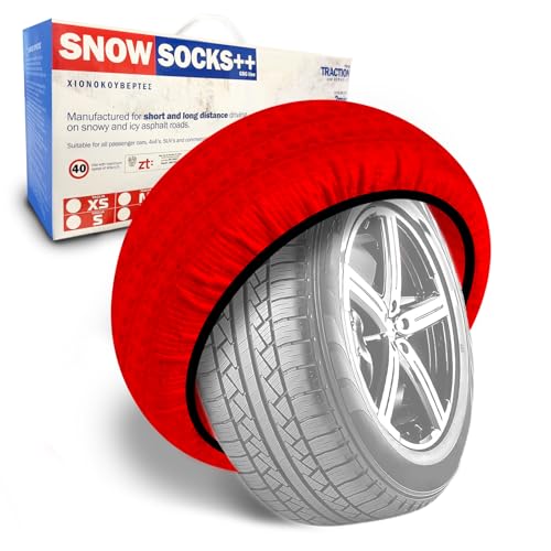 Mrwizms Calze Da Neve Omologate, Set Di 2 Calze Da Neve, Calze Neve, Catene Da Neve, 6 Misure. (L)