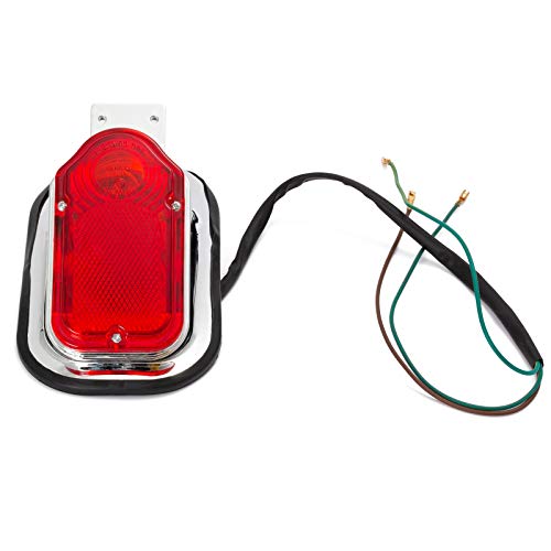A-Pro Fanale Rosso Posteriore Universale Portatarga Moto Scooter Cromato