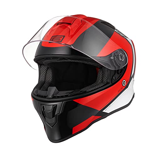 Origine On Road Casco Integrale Casco Moto Con Ventilazione Ece (Bolt Gloss Red Black,M)