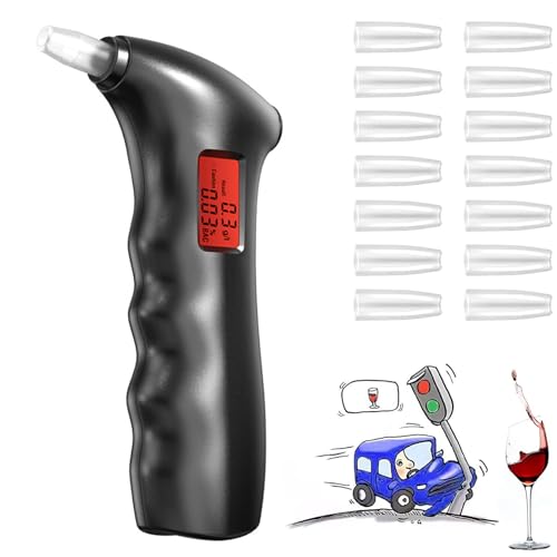 Chaneehann Etilometro,Etilometro Portatile,Alcol Test Portatile Digitale Professionale Con 14 Bocchini,Etilometro Personale Per Uso Domestico E Profes