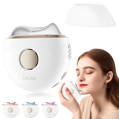 Anlan Massaggiatore Viso Antirughe Viso Lifting Aggiornata Doppia Modalità Calda E Fredda Dispositivo Di Bellezz A 3 Colori