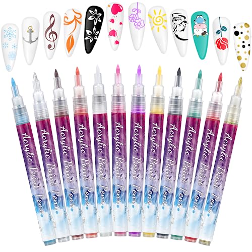 3D Nail Art Pen 12 Pezzi,Nail Art Pen,Punta Per Unghie,Nail Point Graffiti Punteggiatura Penna Disegno Pittura,Nail Art,Bellezza,Decorazioni,Manicure,