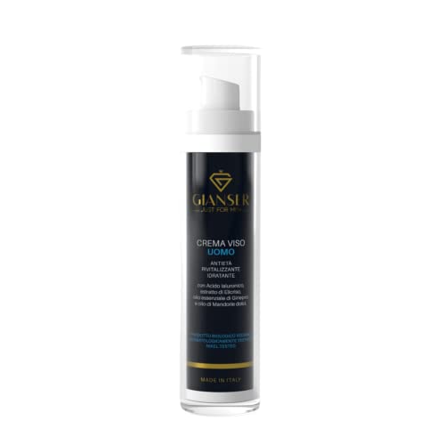 Gianser Just For Men- Crema Viso Uomo - Con Acido Ialuronico : Idrata, Lenisce E Rinfresca Il Viso, Antietà, Elimina Le Rughe, Viso Idratato In 12 Ore