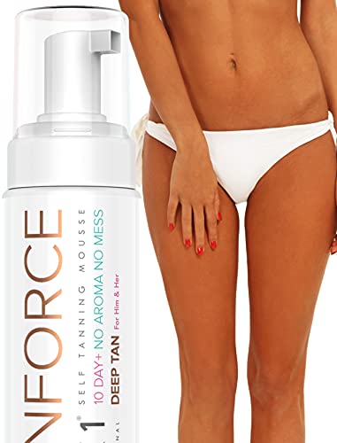 Nyk1 Tanforce Autoabbronzanti Per Il Corpo E Viso, Schiuma Per Autoabbronzante Corpo Per Un Naturale Auto Bronzante Donna E Uomini